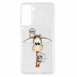 Чехол для Samsung S21 Giraffe Owl and Mouse - PrintSalon
