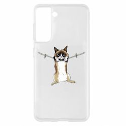 Чехол для Samsung S21 Grumpy Cat On The Rope - PrintSalon