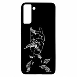 Чехол для Samsung S21+ Hand with leafs - PrintSalon