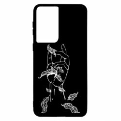 Чехол для Samsung S21 Hand with leafs - PrintSalon