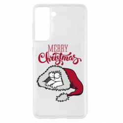 Чехол для Samsung S21 Кот саймона рождество - PrintSalon