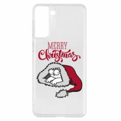 Чехол для Samsung S21+ Кот саймона рождество - PrintSalon