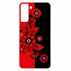 Чохол для Samsung S21+ Червоні квіти - PrintSalon