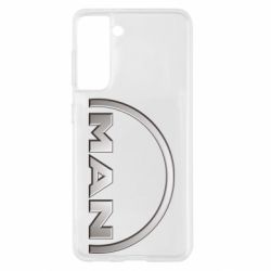Чехол для Samsung S21 Man metallic logo - PrintSalon