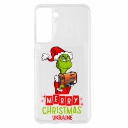 Чехол для Samsung S21 Merry Christmas Ukraine-Grinch and Generator-PrintSalon Чехол для Samsung S21 Merry Christmas Ukraine-Grinch and Generator