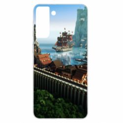 Чехол для Samsung S21+ Minecraft beautiful town - PrintSalon