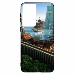Чехол для Samsung S21 Minecraft beautiful town - PrintSalon