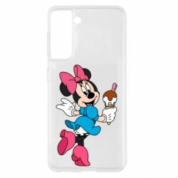 Чехол для Samsung S21 Minnie Mouse and Ice Cream