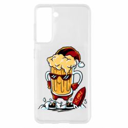 Чехол для Samsung S21 New Year's beer - PrintSalon