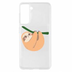 Чехол для Samsung S21 Sloth on a branch - PrintSalon