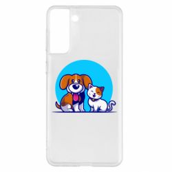 Чехол для Samsung S21+ Собачка и котик - PrintSalon