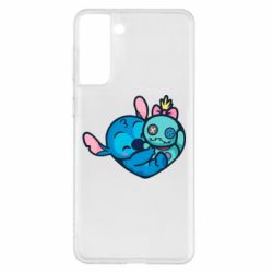 Чехол для Samsung S21+ Стич с куклой - PrintSalon
