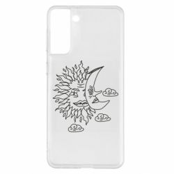 Чехол для Samsung S21+ Sun and Moon faces - PrintSalon