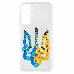 Чохол для Samsung S21 Тризуб квіти Україна