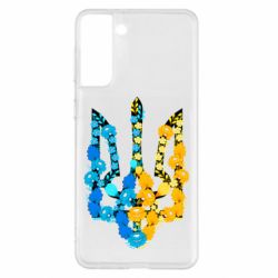 Чохол для Samsung S21+ Тризуб квіти Україна - PrintSalon