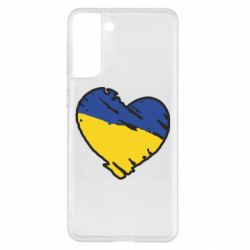Чехол для Samsung S21+ Украина сердце с царапинами - PrintSalon