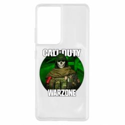 Чехол для Samsung S21 Ultra Call of duty Warzone ghost green background - PrintSalon