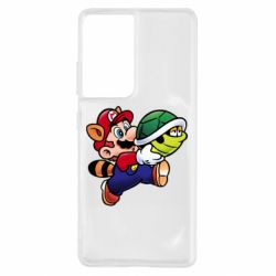 Чехол для Samsung S21 Ultra Cute Mario with turtle - PrintSalon