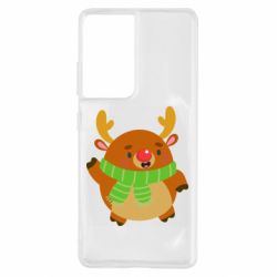 Чехол для Samsung S21 Ultra Deer in a scarf - PrintSalon