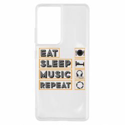 Чехол для Samsung S21 Ultra Eat sleep dj repeat. - PrintSalon
