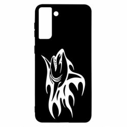 Чехол для Samsung S21 Ultra Flaming shark - PrintSalon