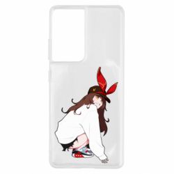 Чехол для Samsung S21 Ultra Genshin Impact Amber - PrintSalon