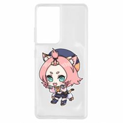 Чехол для Samsung S21 Ultra Genshin Impact chibi Diona - PrintSalon