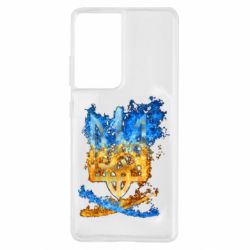 Чехол для Samsung S21 Ultra Горящий гербу Украины - PrintSalon