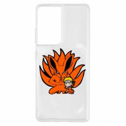 Чехол для Samsung S21 Ultra Kurama And Naruto - PrintSalon