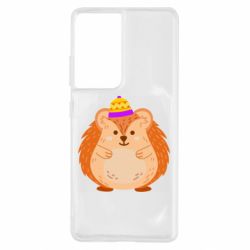 Чехол для Samsung S21 Ultra Little hedgehog in a hat - PrintSalon