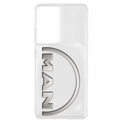 Чехол для Samsung S21 Ultra Man metallic logo - PrintSalon