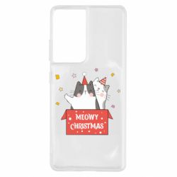 Чехол для Samsung S21 Ultra Meowy Christmas ( present box ) - PrintSalon