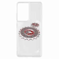 Чехол для Samsung S21 Ultra Mercedes logo механизм - PrintSalon
