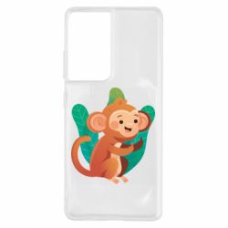 Чехол для Samsung S21 Ultra Monkey. Fuck You - PrintSalon