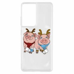 Чехол для Samsung S21 Ultra Pigs - PrintSalon