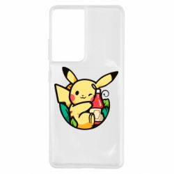 Чехол для Samsung S21 Ultra Pikachu with ketchup - PrintSalon