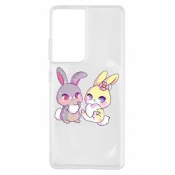 Чехол для Samsung S21 Ultra Rabbits In Love - PrintSalon