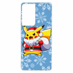Чохол для Samsung S21 Ultra Santa Claus Pikachu - PrintSalon
