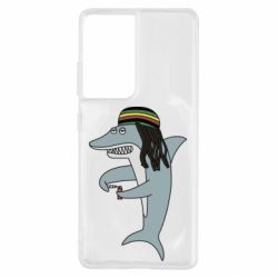 Чехол для Samsung S21 Ultra Shark Rastaman - PrintSalon