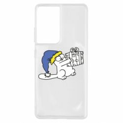 Чехол для Samsung S21 Ultra Украинский кот саймона с подарком - PrintSalon