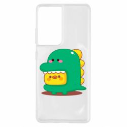 Чехол для Samsung S21 Ultra Уточка в костюме динозавра - PrintSalon