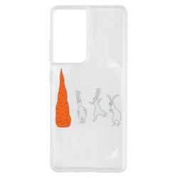 Чехол для Samsung S21 Ultra Зайцы возле морковки - PrintSalon