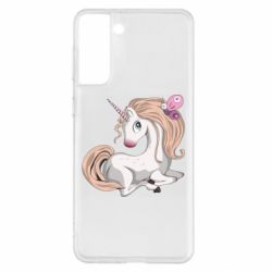 Чехол для Samsung S21+ Unicorn with bow tie - PrintSalon