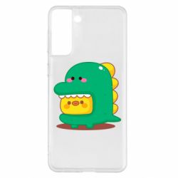 Чехол для Samsung S21+ Уточка в костюме динозавра - PrintSalon