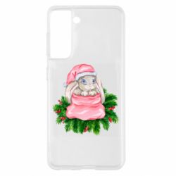 Чехол для Samsung S21 Заяц Новогодний - PrintSalon
