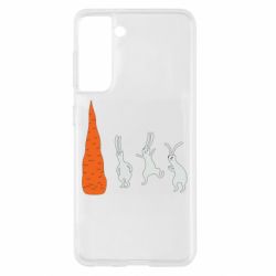 Чехол для Samsung S21 Зайцы возле морковки - PrintSalon