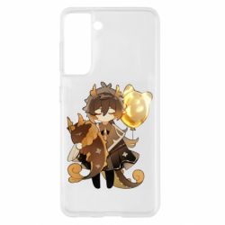Чехол для Samsung S21 Zhongli with baloon - PrintSalon