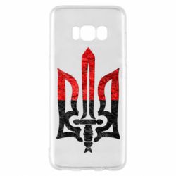 Чехол для Samsung S8 Герб Украины красно-черный - PrintSalon