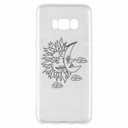 Чехол для Samsung S8 Sun and Moon faces - PrintSalon
