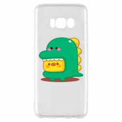 Чехол для Samsung S8 Уточка в костюме динозавра - PrintSalon